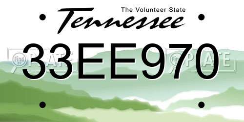 33EE970 Tennessee License Plate