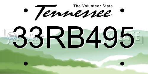 33RB495 Tennessee License Plate