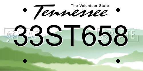 33ST658 Tennessee License Plate
