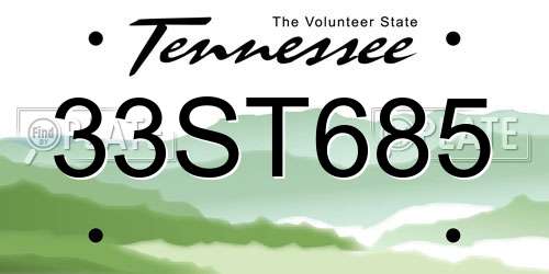 33ST685 Tennessee License Plate