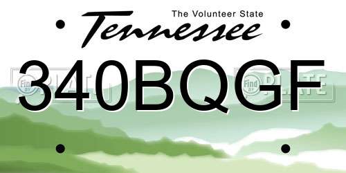 340BQGF Tennessee License Plate