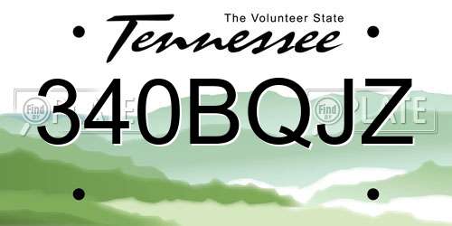 340BQJZ Tennessee License Plate