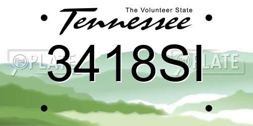 3418SI Tennessee License Plate