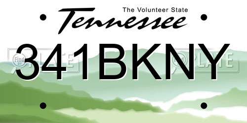 341BKNY Tennessee License Plate