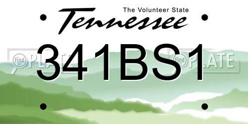 341BS1 Tennessee License Plate