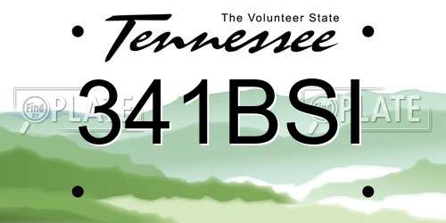 341BSI Tennessee License Plate