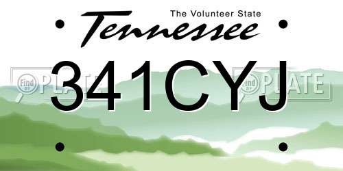 341CYJ Tennessee License Plate