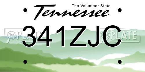 341ZJC Tennessee License Plate
