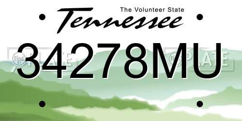 34278MU Tennessee License Plate