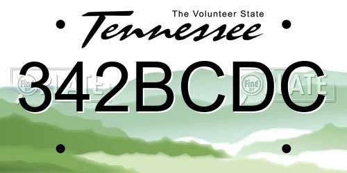 342BCDC Tennessee License Plate
