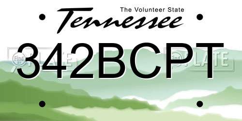 342BCPT Tennessee License Plate