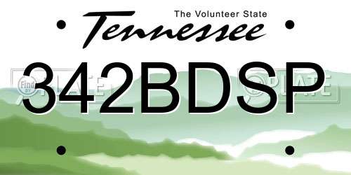 342BDSP Tennessee License Plate
