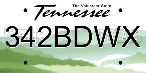 342BDWX Tennessee License Plate