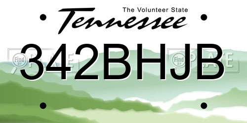 342BHJB Tennessee License Plate