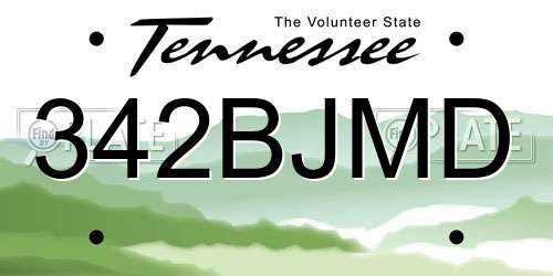342BJMD Tennessee License Plate