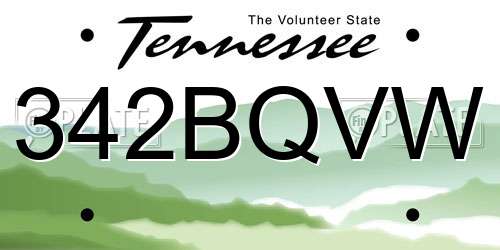 342BQVW Tennessee License Plate