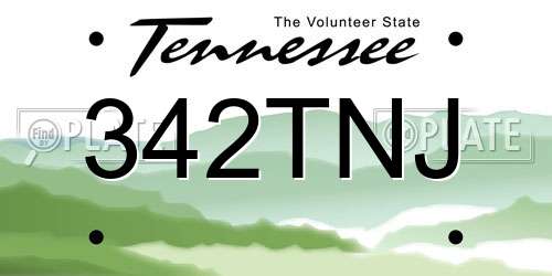 342TNJ Tennessee License Plate