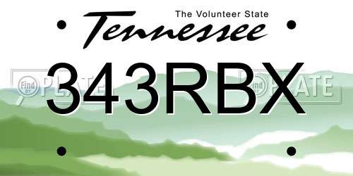 343RBX Tennessee License Plate