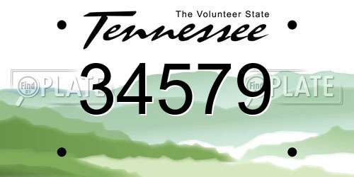34579 Tennessee License Plate