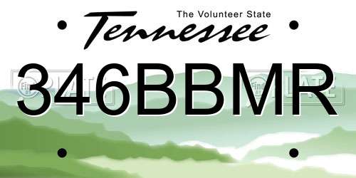 346BBMR Tennessee License Plate
