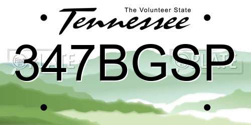 347BGSP Tennessee License Plate