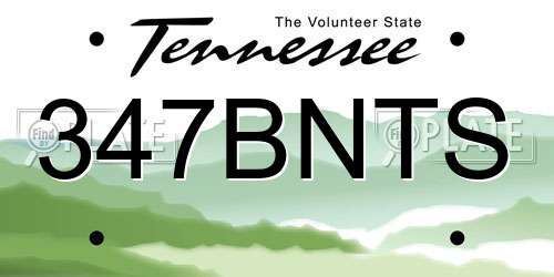 347BNTS Tennessee License Plate