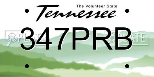 347PRB Tennessee License Plate