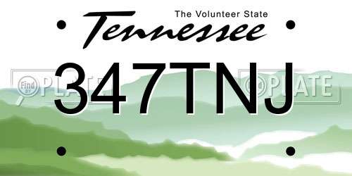 347TNJ Tennessee License Plate