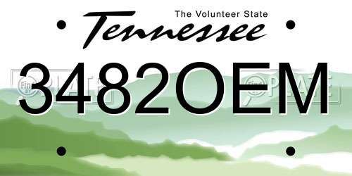 3482OEM Tennessee License Plate