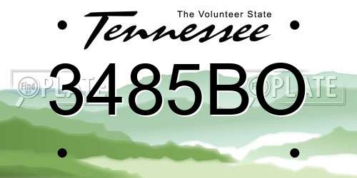 3485BO Tennessee License Plate