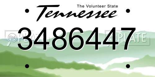 3486447 Tennessee License Plate