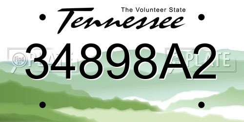 34898A2 Tennessee License Plate