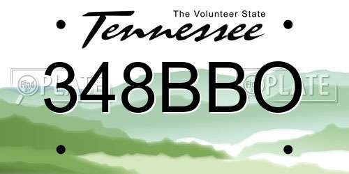 348BBO Tennessee License Plate