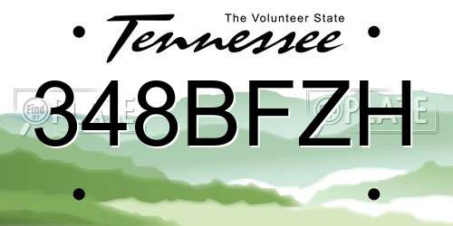 348BFZH Tennessee License Plate