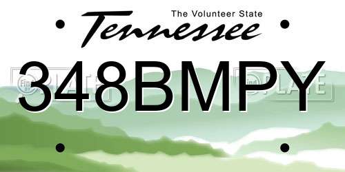 348BMPY Tennessee License Plate