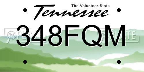 348FQM Tennessee License Plate