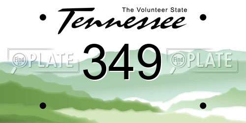 349 Tennessee License Plate