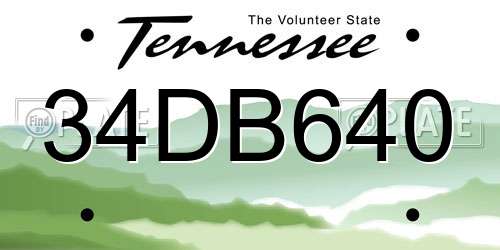 34DB640 Tennessee License Plate
