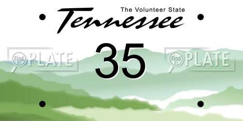 35 Tennessee License Plate