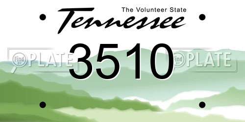 3510 Tennessee License Plate