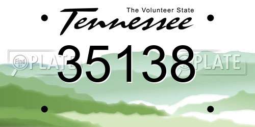 35138 Tennessee License Plate