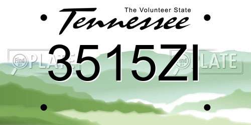 3515ZI Tennessee License Plate
