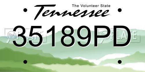 35189PD Tennessee License Plate