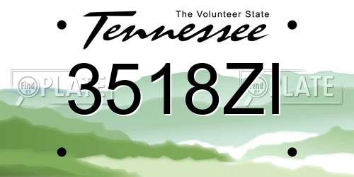 3518ZI Tennessee License Plate