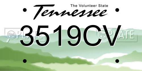 3519CV Tennessee License Plate