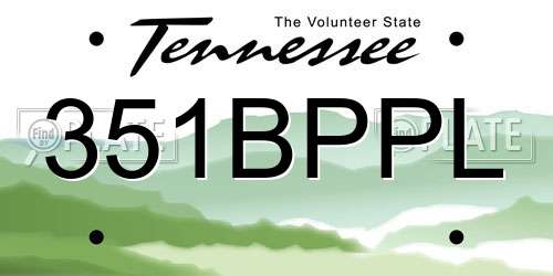 351BPPL Tennessee License Plate