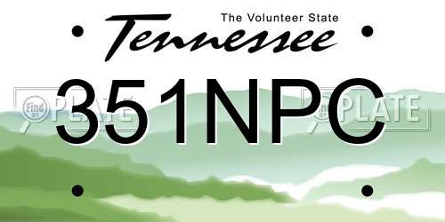 351NPC Tennessee License Plate