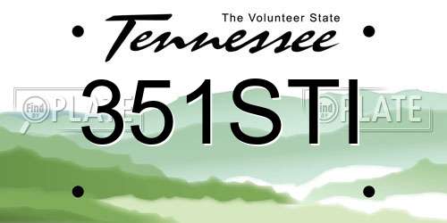 351STI Tennessee License Plate