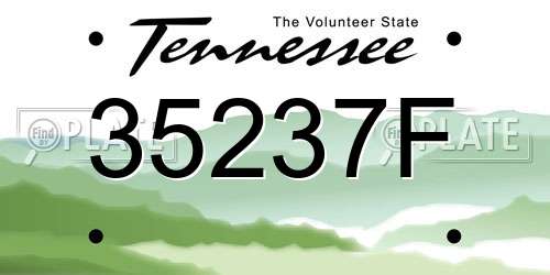 35237F Tennessee License Plate