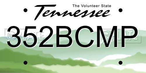 352BCMP Tennessee License Plate